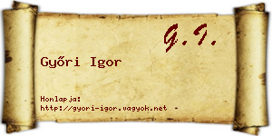 Győri Igor névjegykártya